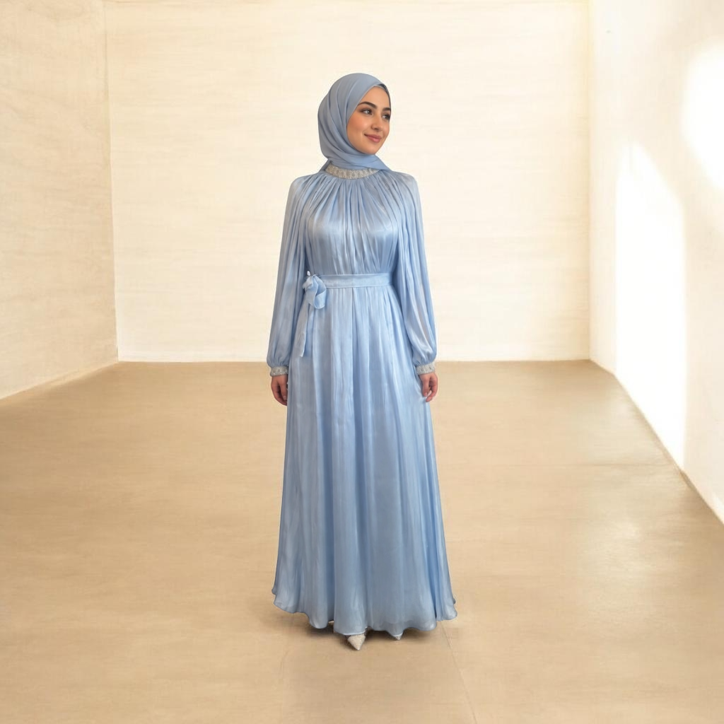 Ameera Abaya Ice Blue