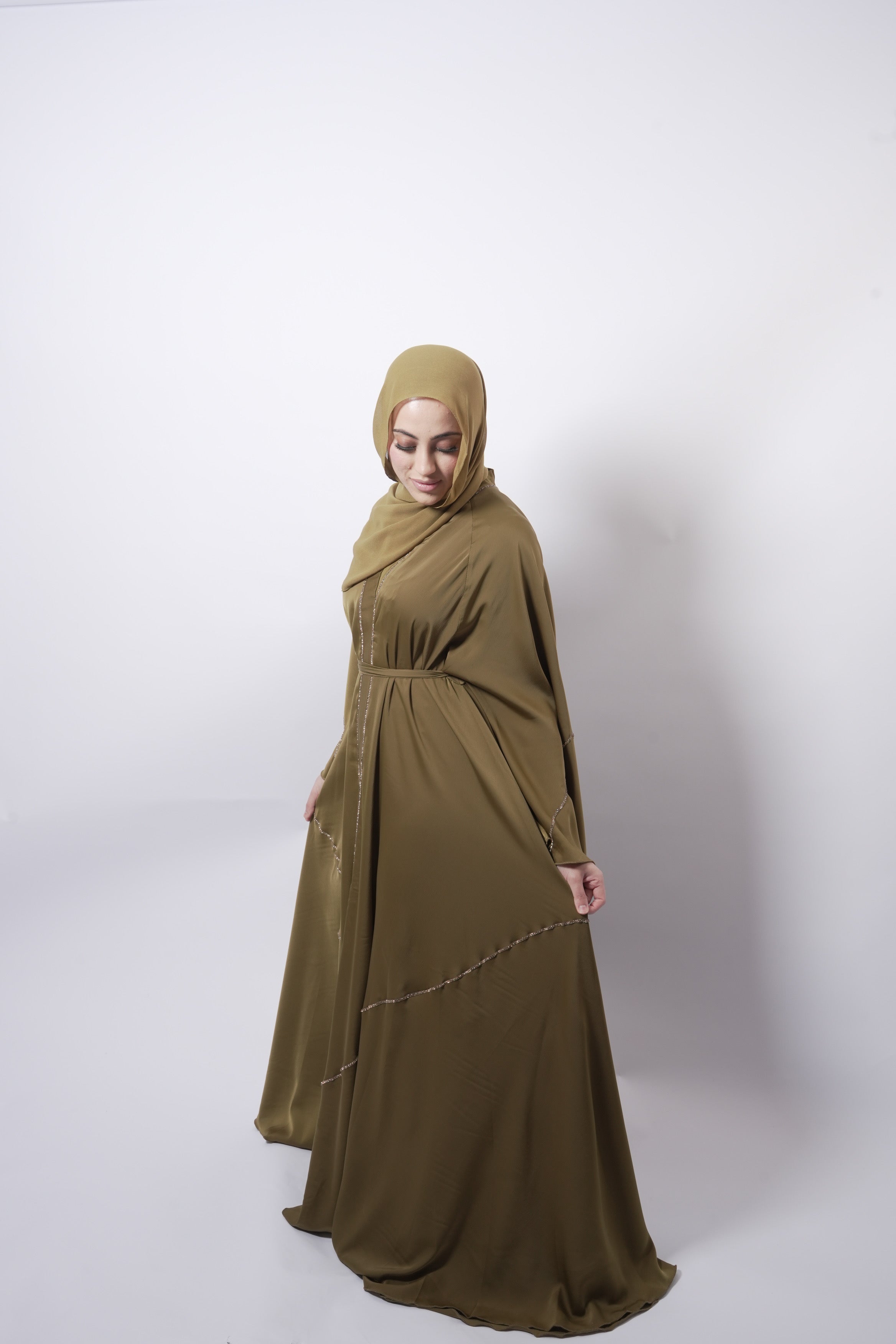 Butterfly Abaya Olive Green