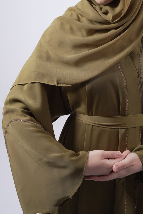 Butterfly Abaya Olive Green