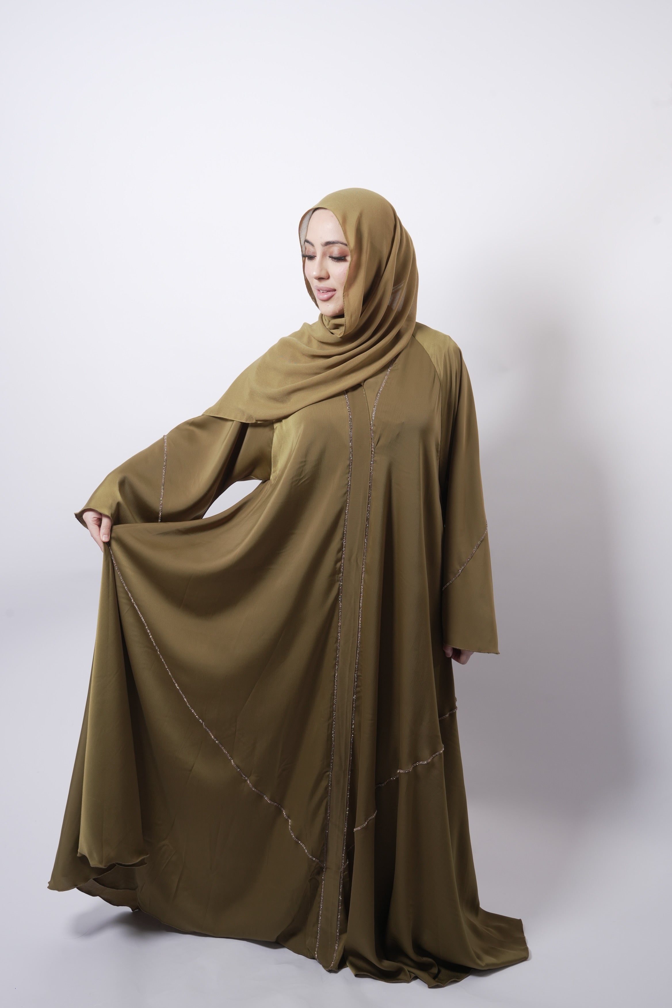 Butterfly Abaya Olive Green