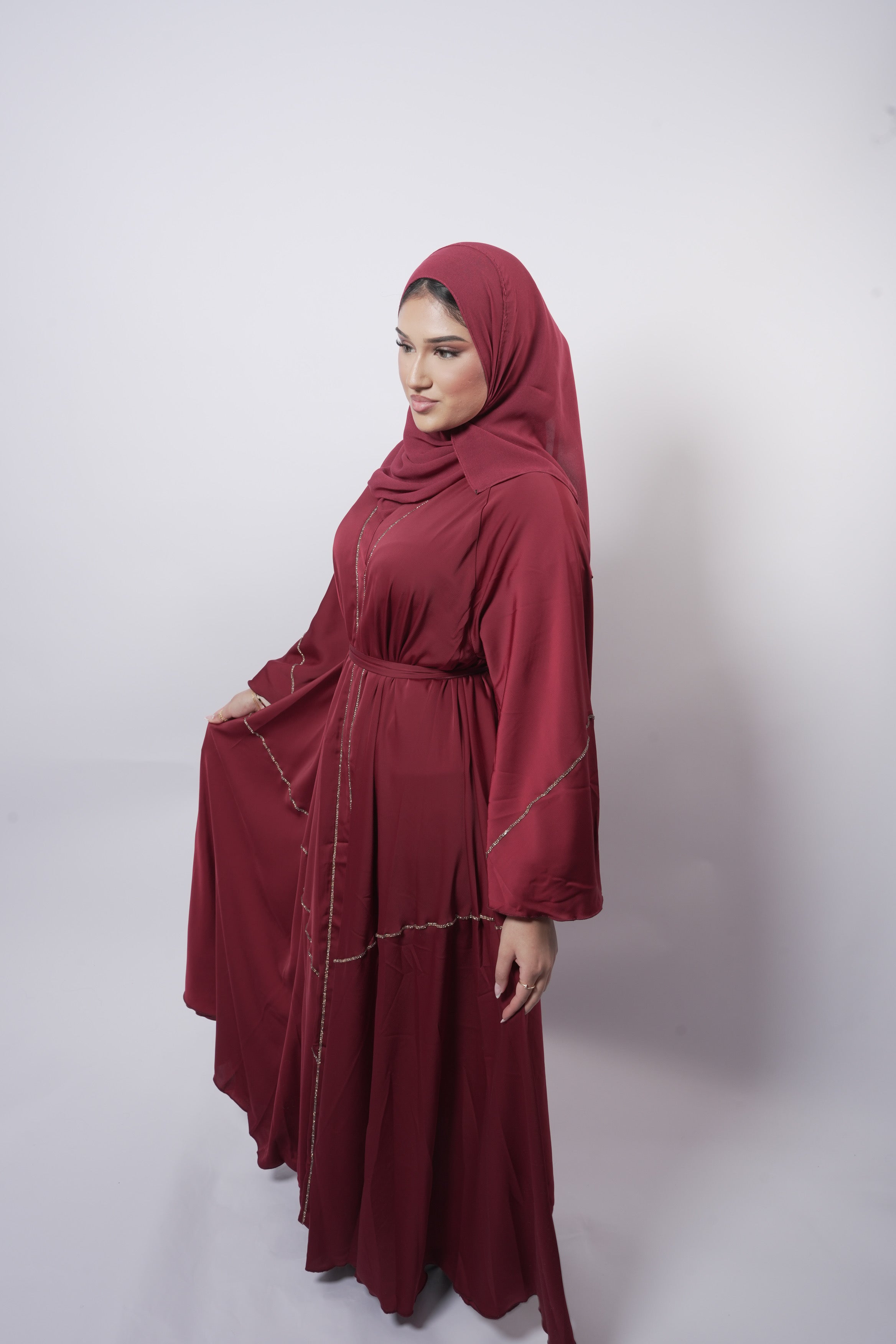Butterfly Abaya Ruby Red