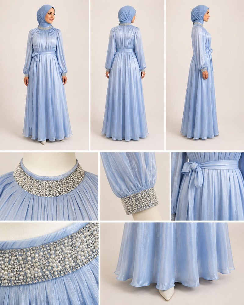 Ameera Abaya Ice Blue
