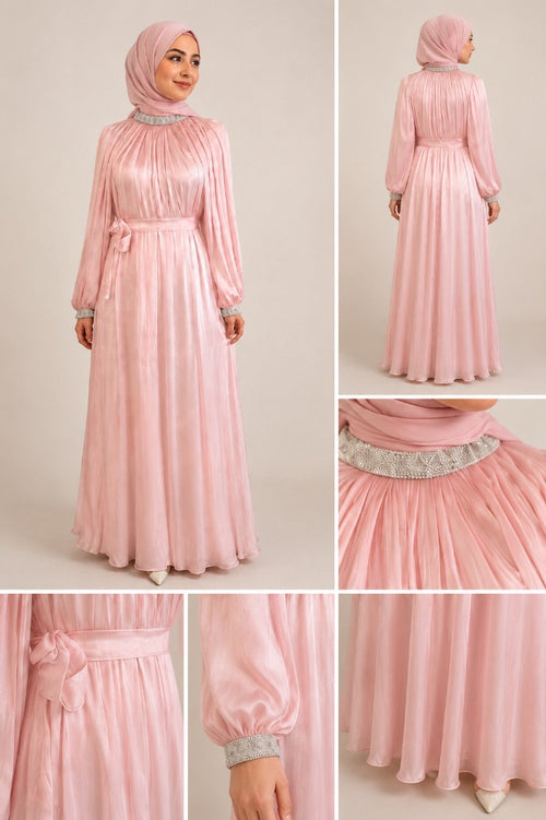 Ameera Abaya baby pink
