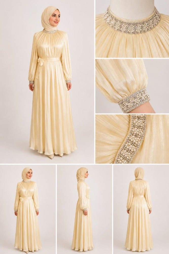 Ameera Abaya cream/ butter yellow